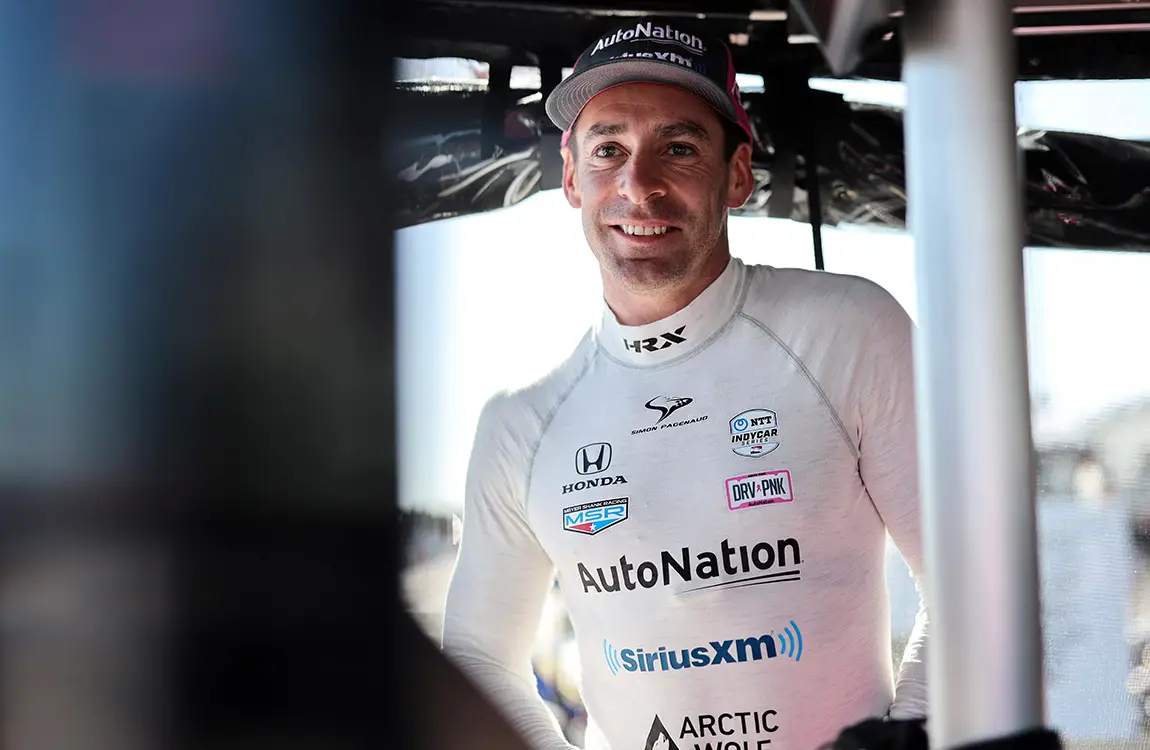 Simon Pagenaud is all smiles starting the 2022 season with Meyer Shank Racing.