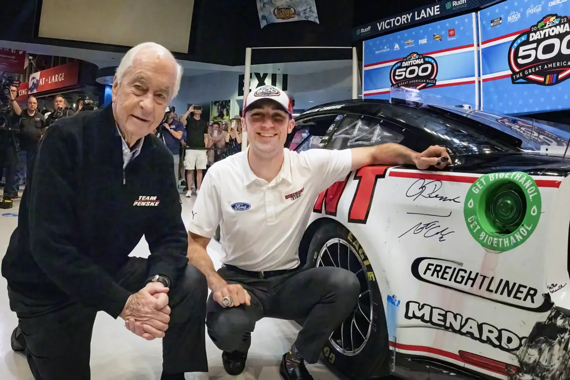 Cindric Daytona 500 car on display Hall of Fame 2022