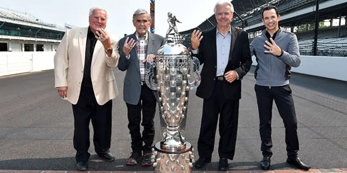 (From left to right) A.J. Foyt, Al Unser, Rick Mears and Helio Castroneves are the only four-time winners of the Indianapolis 500.
