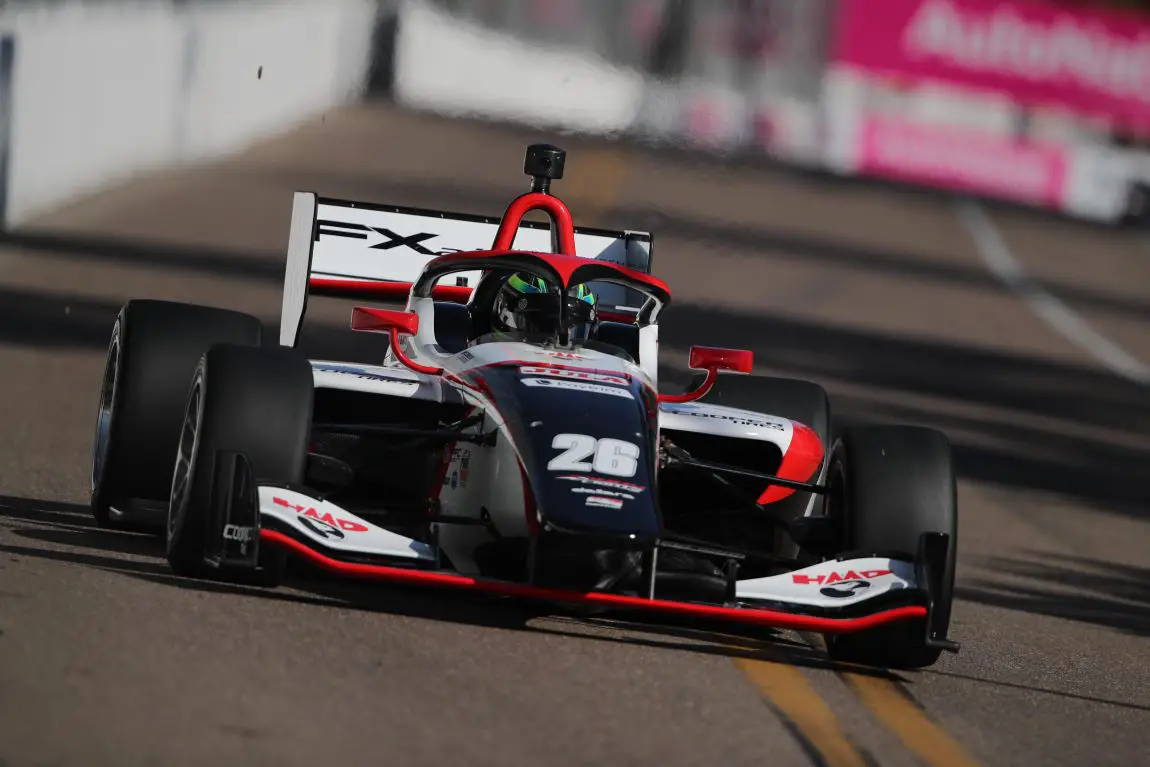 Linus Lundqvist roams around the Streets of St. Petersburg in the 2022 season-opener for Indy Lights.