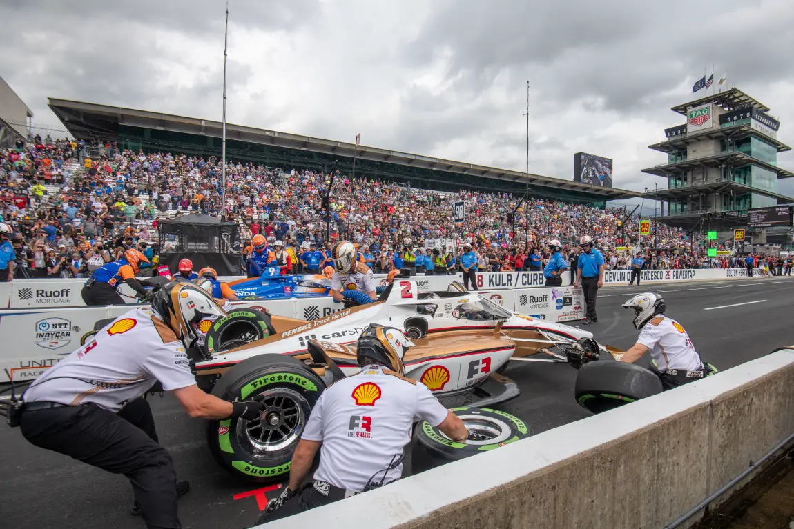 Josef Newgarden's No. 2 Team Penske group won the pit stop competition on Carb Day.