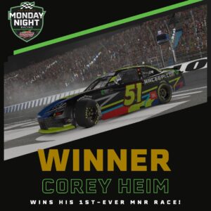 Corey Heim iracing win Monday Night Racing Charlotte Motor Speedway