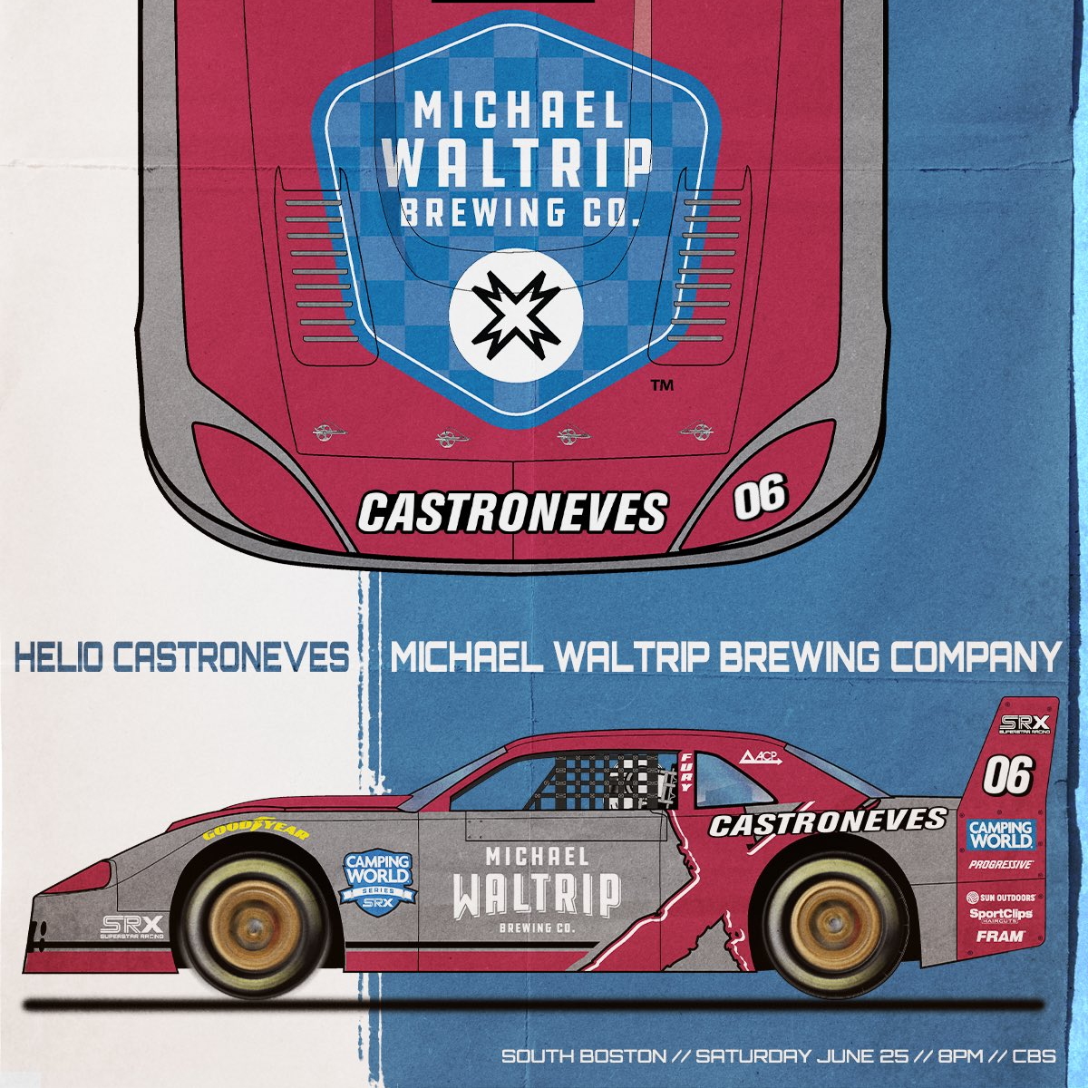 Michael Waltrip Brewing Co. Helio Castroneves SRX Racing South Boston