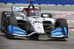 Christian Lundgaard practices on the streets of Toronto for the 2022 Honda Indy Toronto.