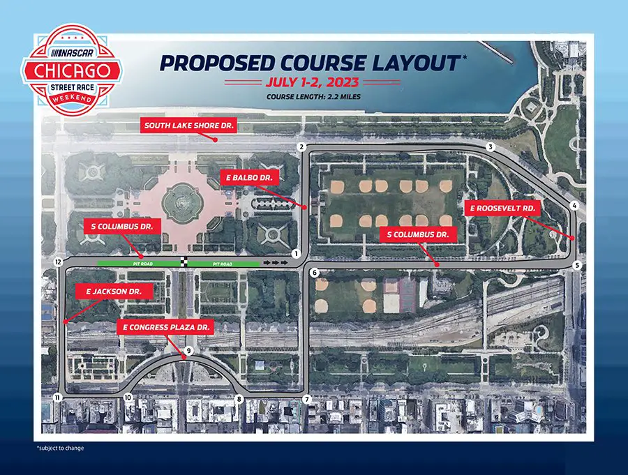 NASCAR Chicago Street Course layout