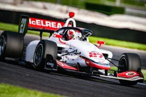 Hunter McElrea went quickest in opening practice for Indy Lights at Mid-Ohio.