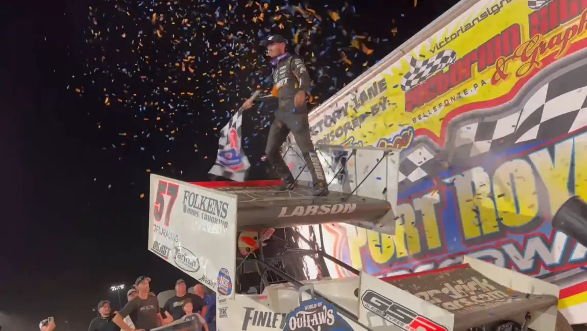 Kyle Larson win Port Royal Speedway World of Outlaws 2022