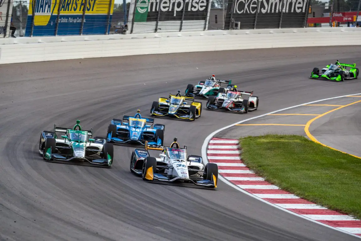 Christian Lundgaard leads a pack of drivers at WWT Raceway including two more rookies.