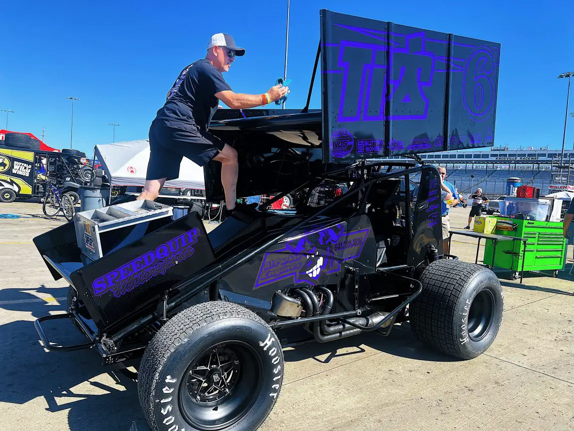 Brandon Wimmer's Knoxville Nationals car Wednesday afternoon.