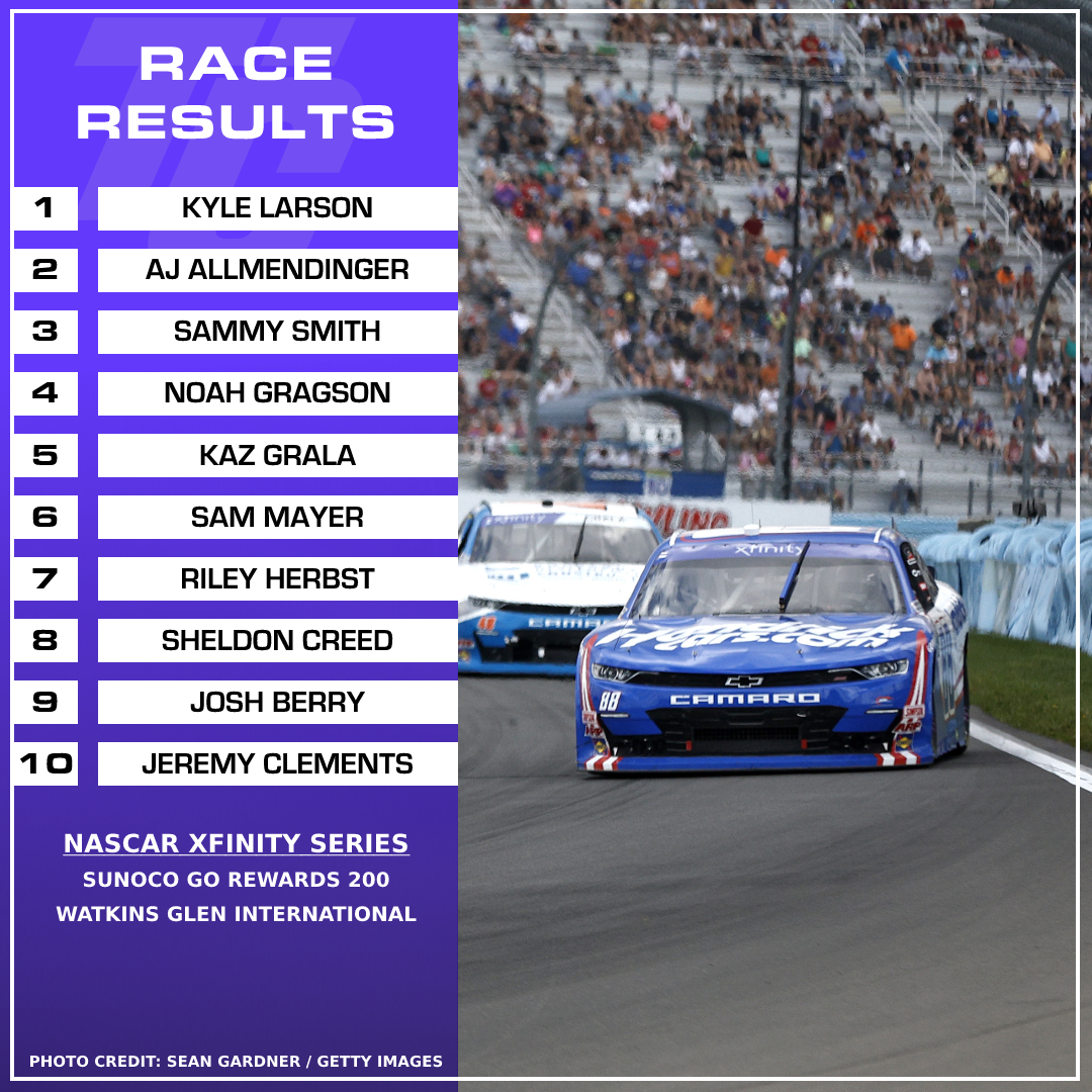 Kyle larson NASCAR Xfinity Series win Watkins Glen 2022