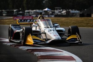 Christian Lundgaard practices before the 2022 Grand Prix of Portland.