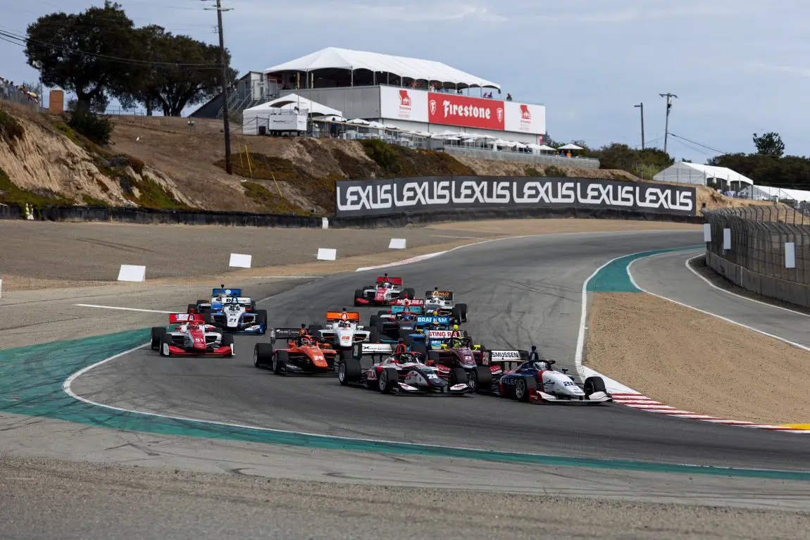 Start of the Indy Lights Grand Prix of Monterey.
