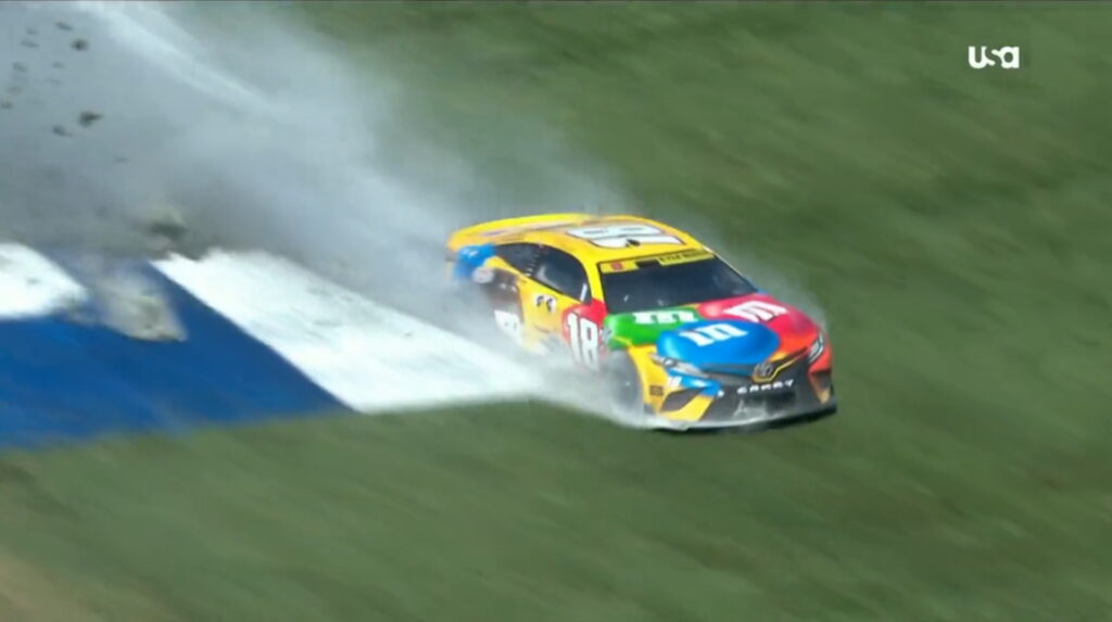 Kyle Busch spin Kansas video