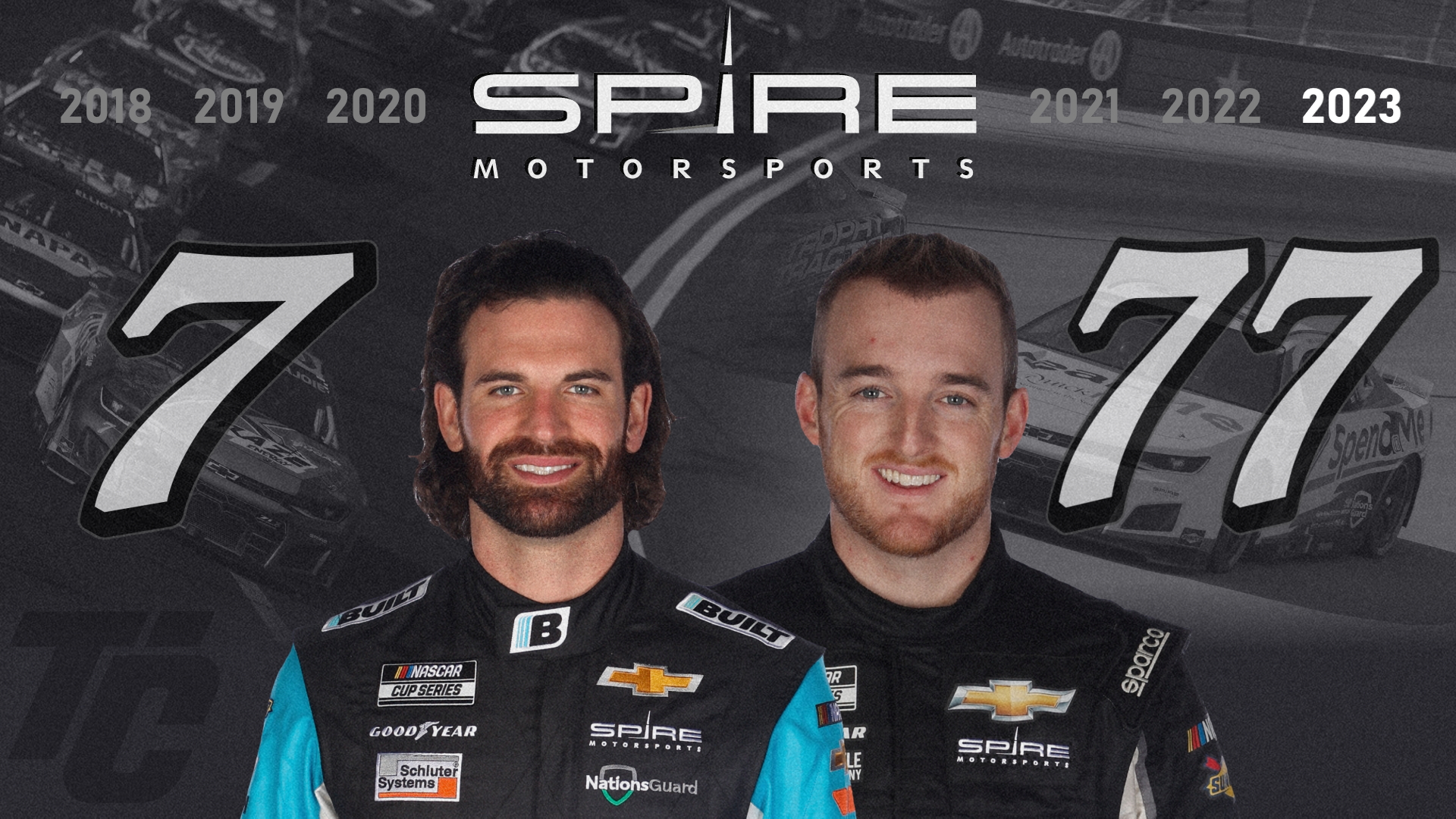 Corey LaJoie Ty Dillon Spire Motorsports 2023 NASCAR Cup Series drivers