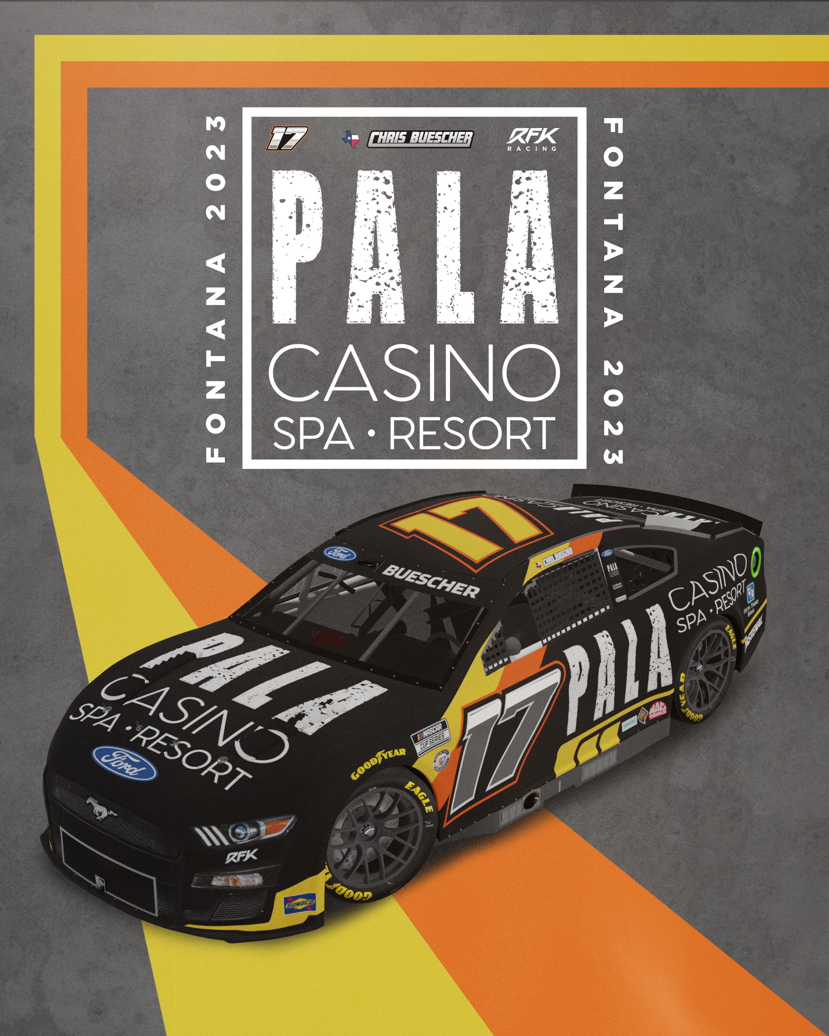 Chris Buescher RFK Racing sponsor Pala Casino 2023 NASCAR Cup Series Sponsorship