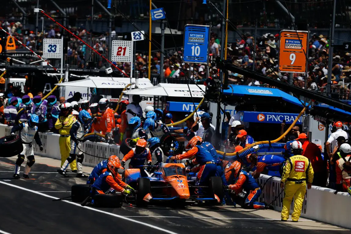 Scott Dixon on pit road in the 2022 Indianapolis 500.