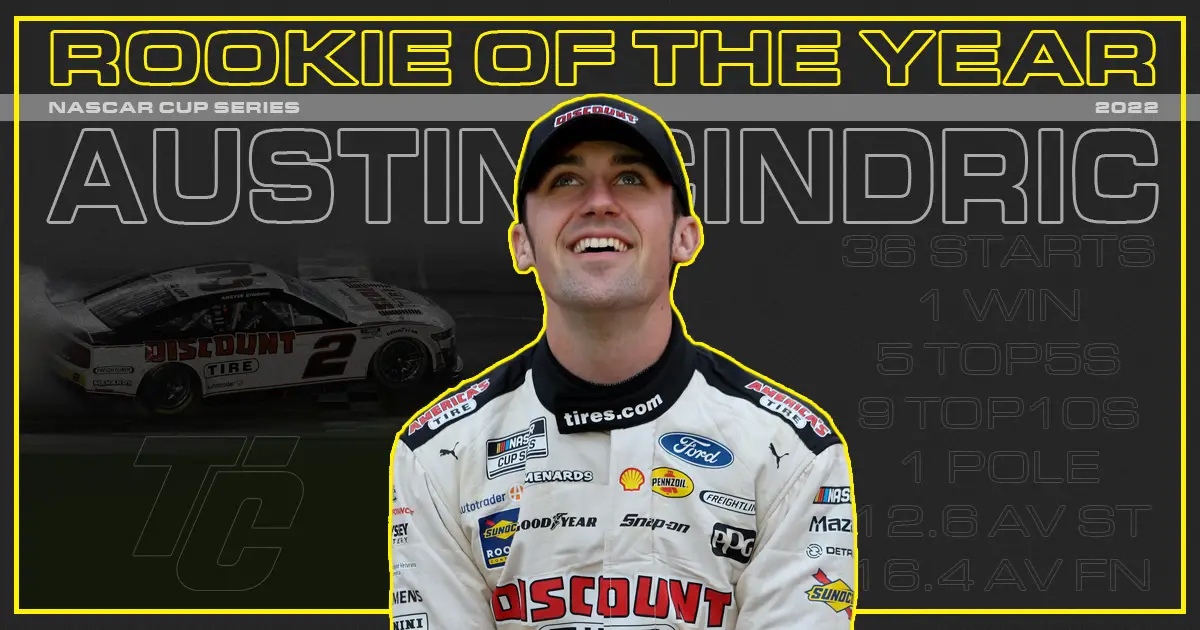 Austin Cindric 2022 NASCAR Cup Series Rookie of the Year Standings