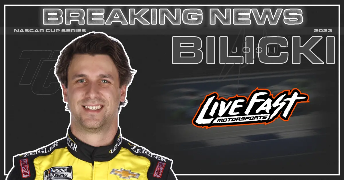 Josh Bilicki 2023 NASCAR Cup Series Live Fast Motorsports Zeigler Auto Group
