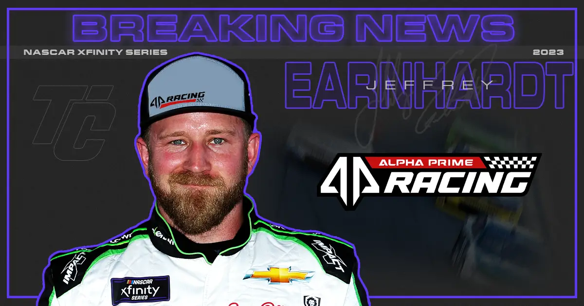 Jeffrey Earnhardt 2023 Alpha Prime Racing NASCAR Xfinity Series