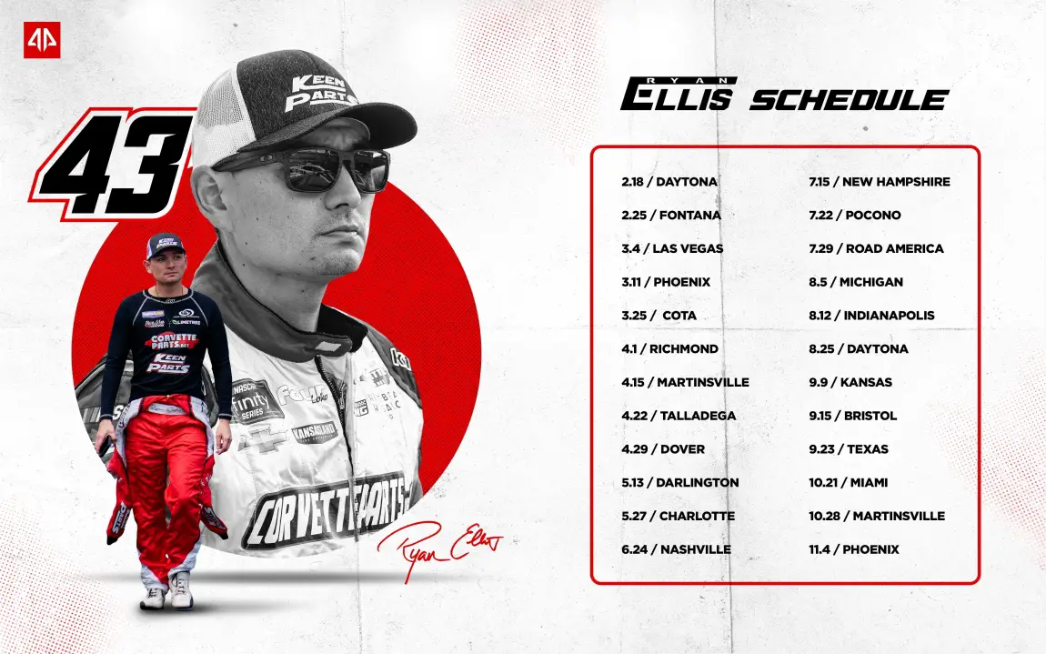 Ryan Ellis 2023 NASCAR Xfinity Series Alpha Prime Racing schedule