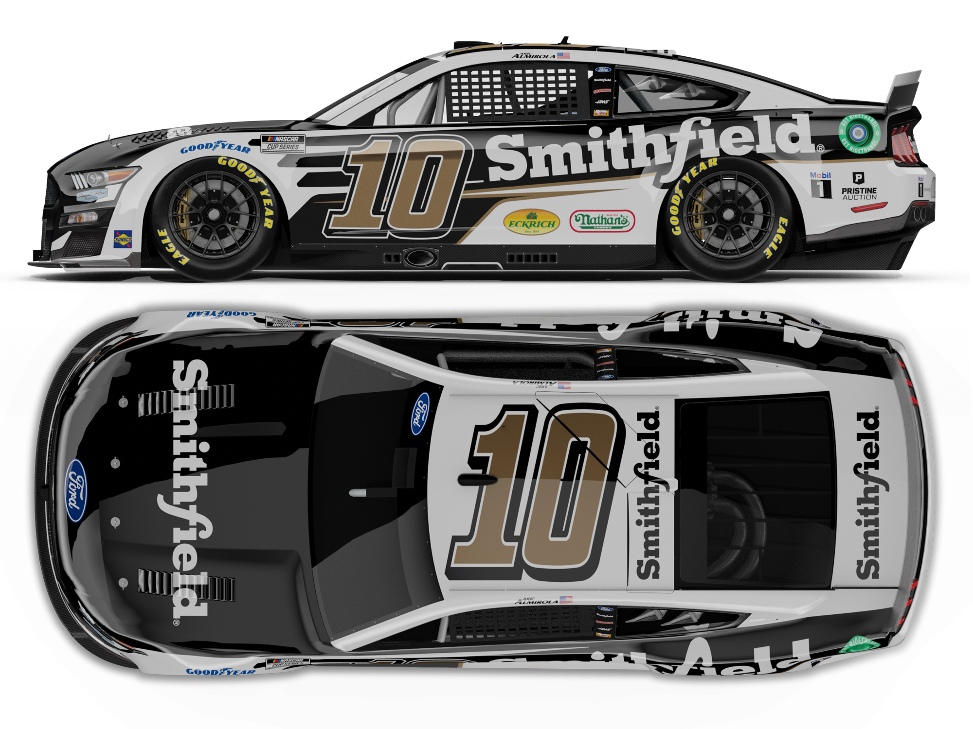 2023 Aric Almirola Stewart-Haas Racing Smithfield paint scheme NASCAR Cup Series No. 10 car