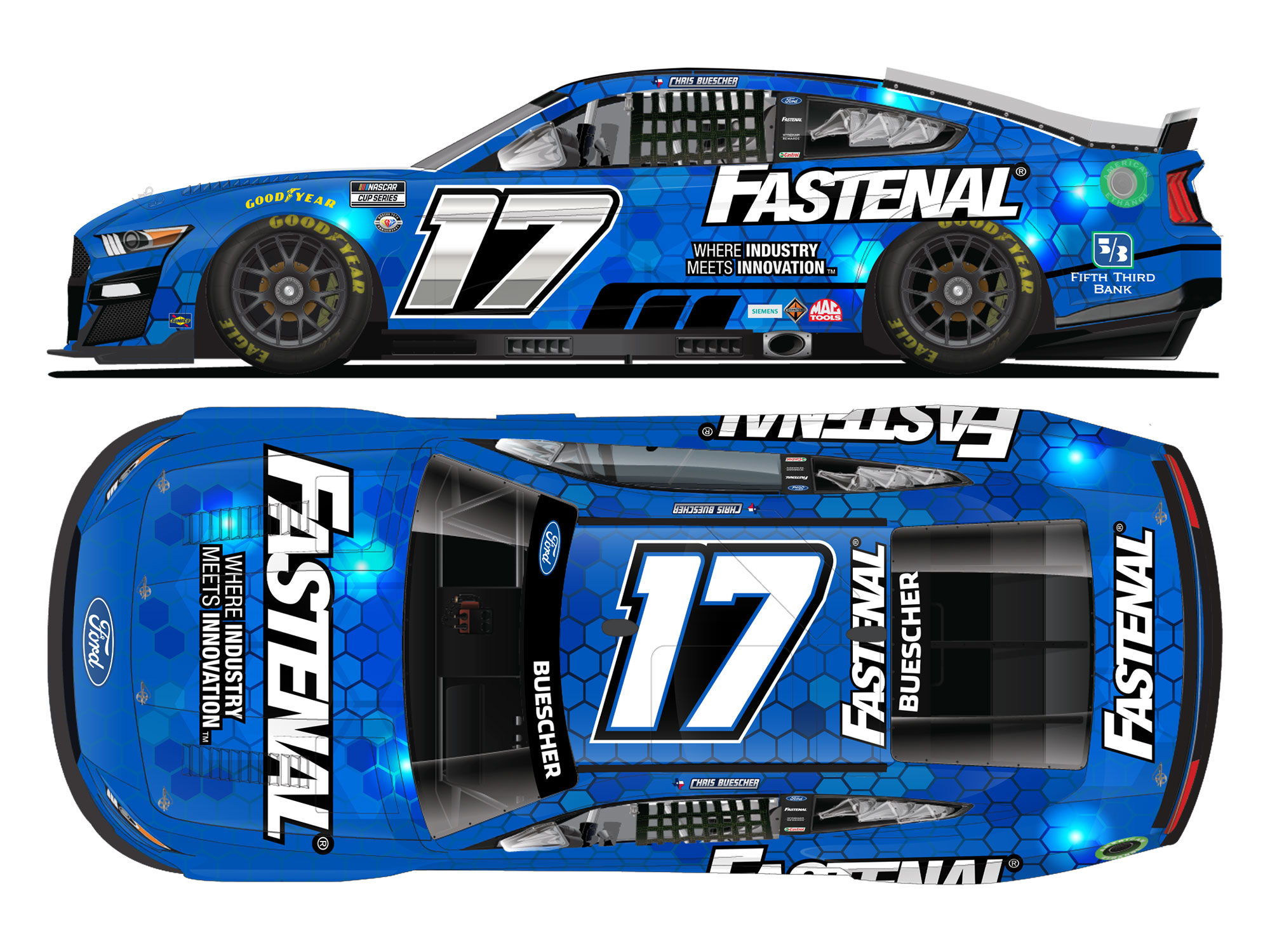 2023 Chris Buescher RFK Racing paint schemes NASCAR Cup Series No. 17 car
