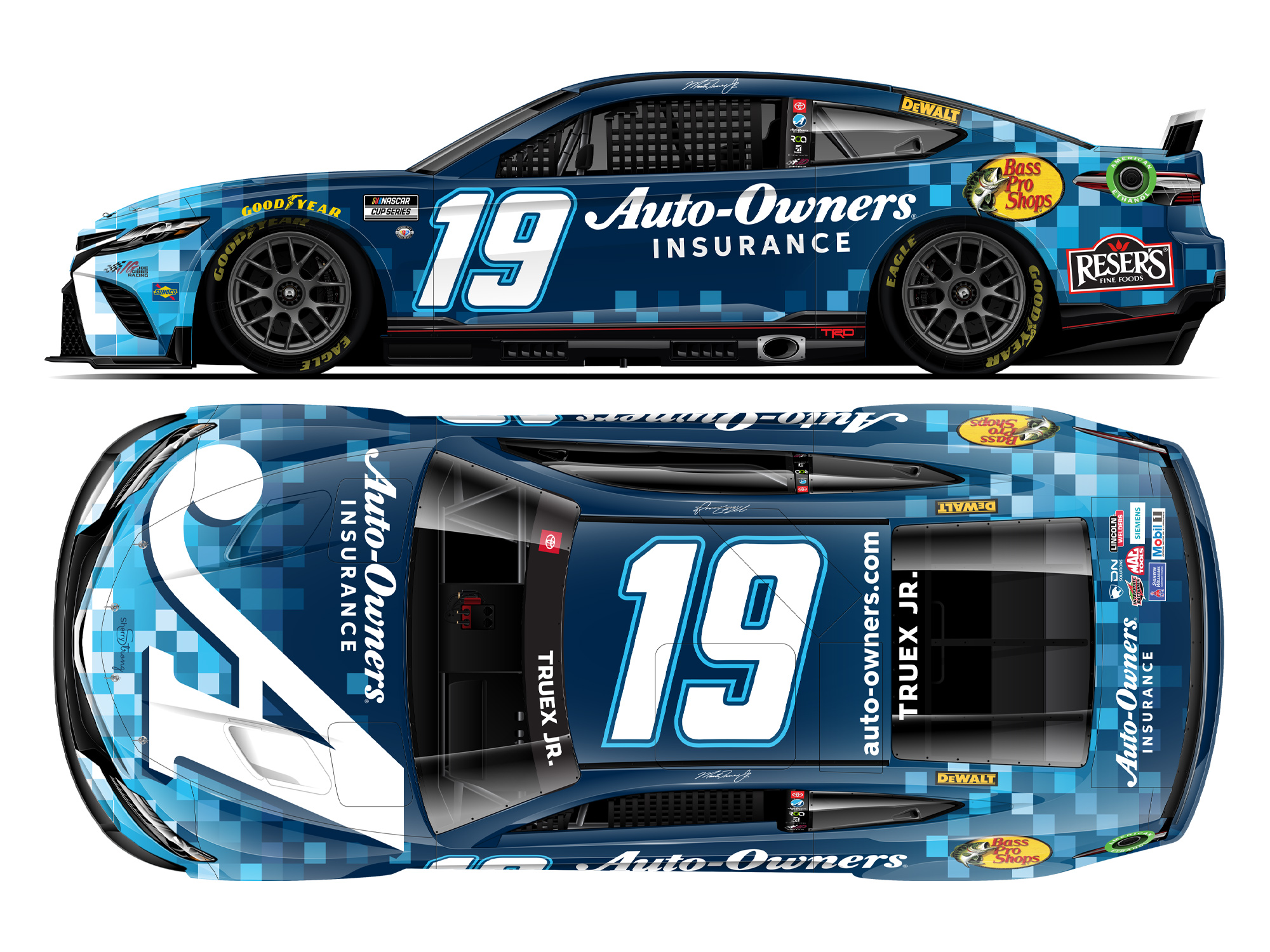 2023 Martin Truex Jr. Joe Gibbs Racing paint schemes No. 19 car NASCAR Cup Series
