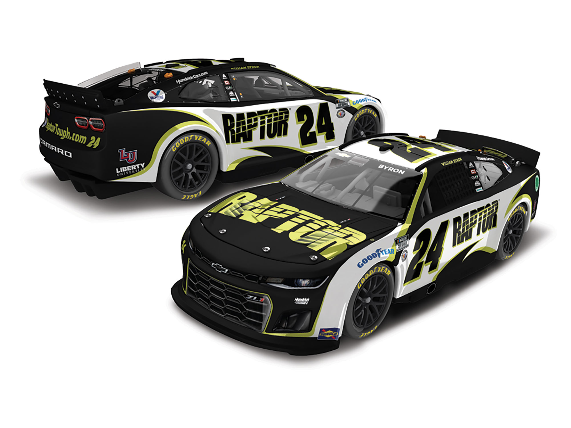 2023 William Byron Raptor paint scheme Hendrick Motorsports No. 24 car NASCAR Cup Series