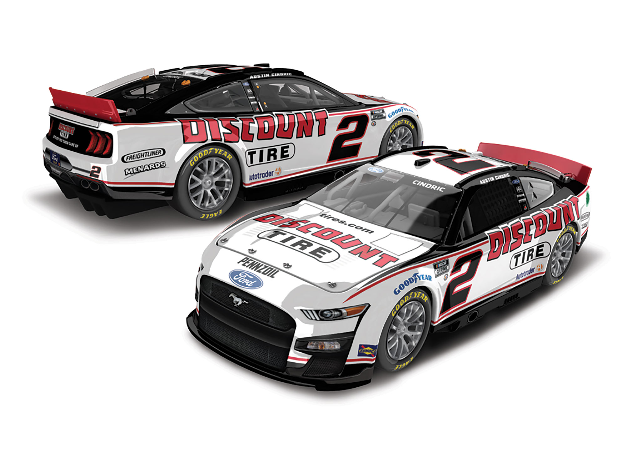 2023 Austin Cindric Team Penske Discount Tire paint scheme NASCAR Cup Series No. 2 car