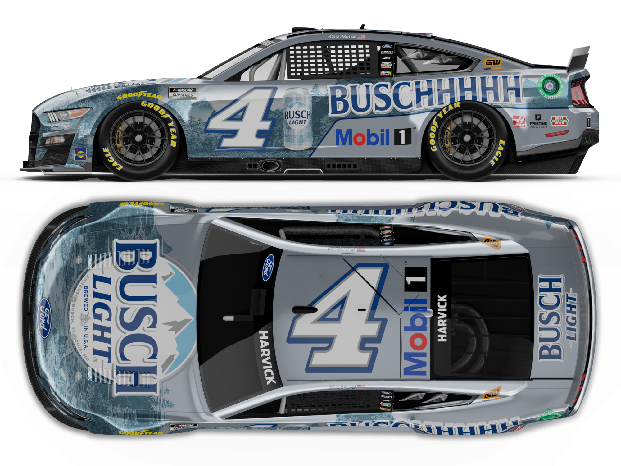 2023 Kevin Harvick Stewart-Haas Racing Busch Light paint scheme NASCAR Cup Series No. 4 car
