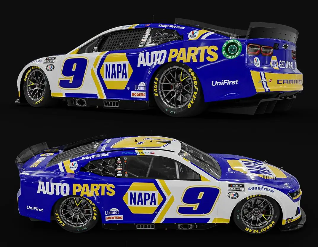 2023 Chase Elliott Hendrick Motorsports NAPA Auto Parts paint scheme NASCAR Cup Series