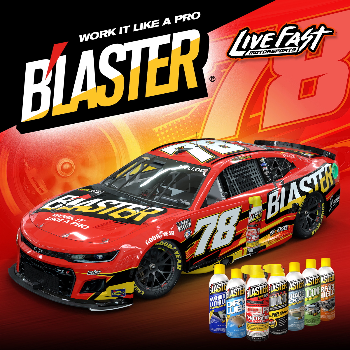 BJ McLeod Live Fast Motorsports B'laster Blaster sponsorship 2023 NASCAR Cup Series