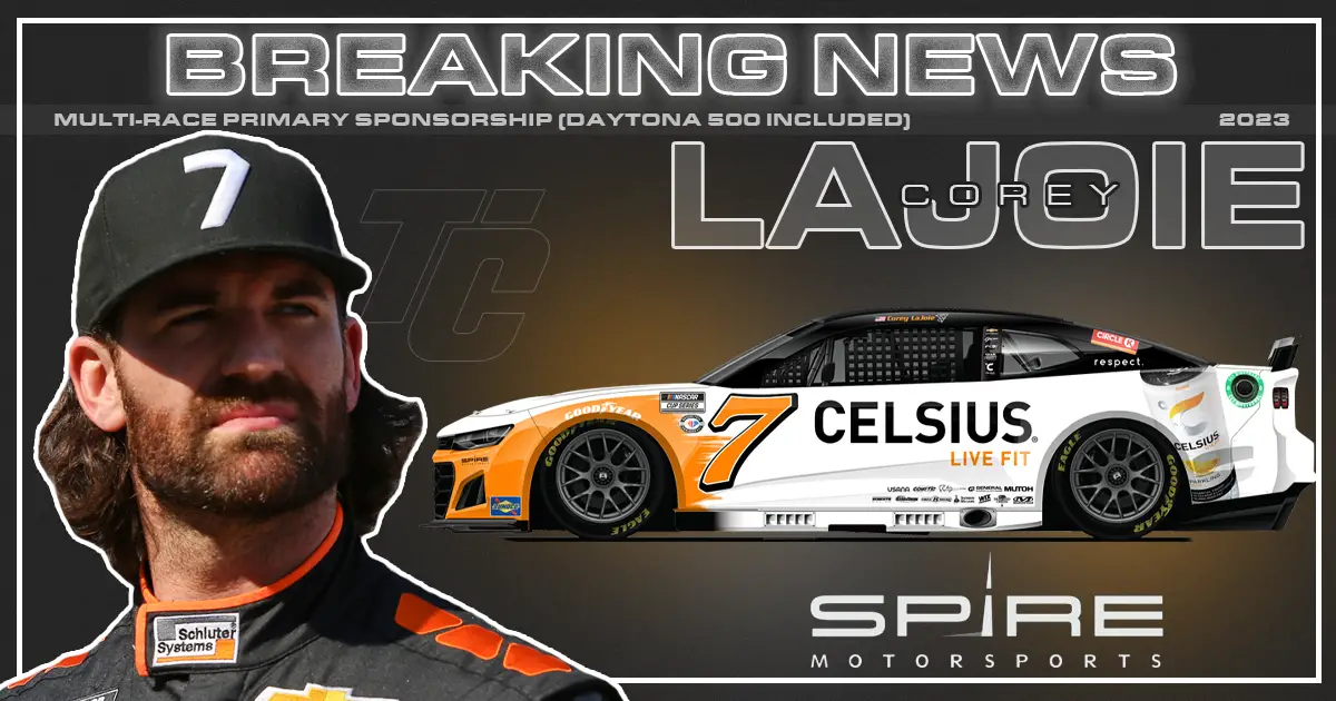 Corey LaJoie 2023 NASCAR Cup Series Daytona 500 Celsius sponsorship