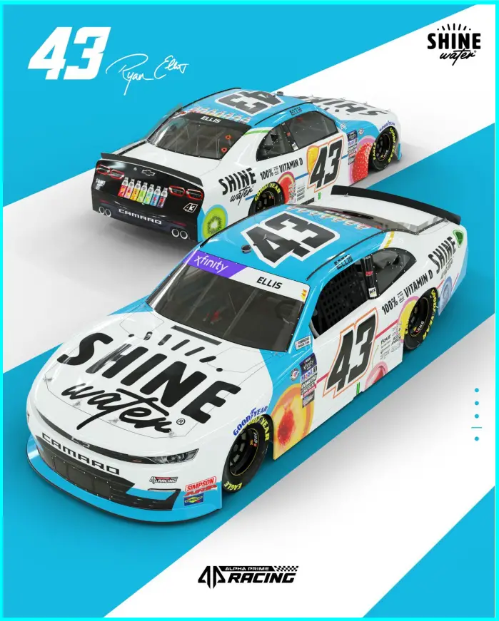 ShineWater Alpha Prime Racing Ryan Ellis 2023 sponsors NASCAR Xfnity Series Las Vegas Motor Speedway