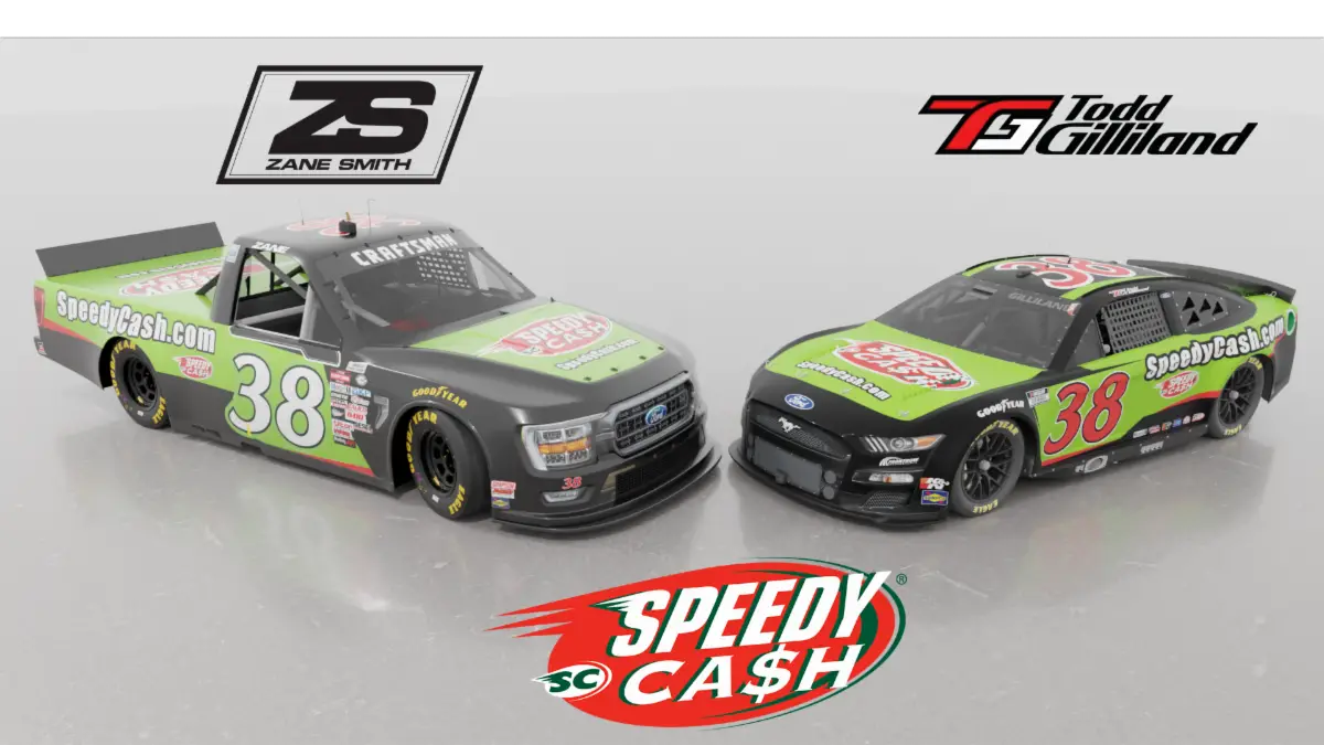 Speedy Cash NASCAR sponsorship Todd Gilliland Zane Smith Front Row Motorsports 2023