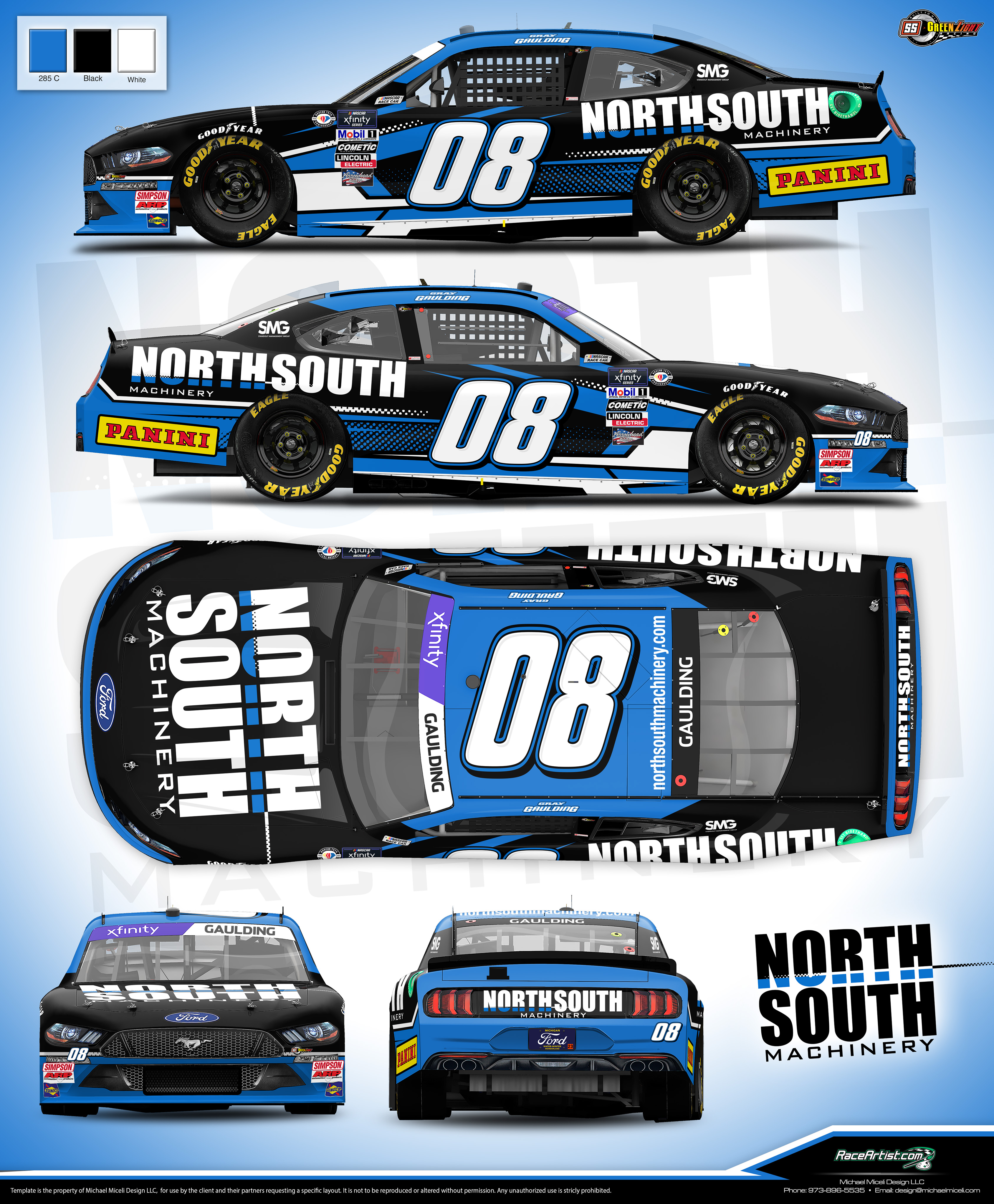 Gray Gaulding sponsors North South Machinery 2023 NASCAR Xfinity Series SS Green Light Racing sponsors 2023