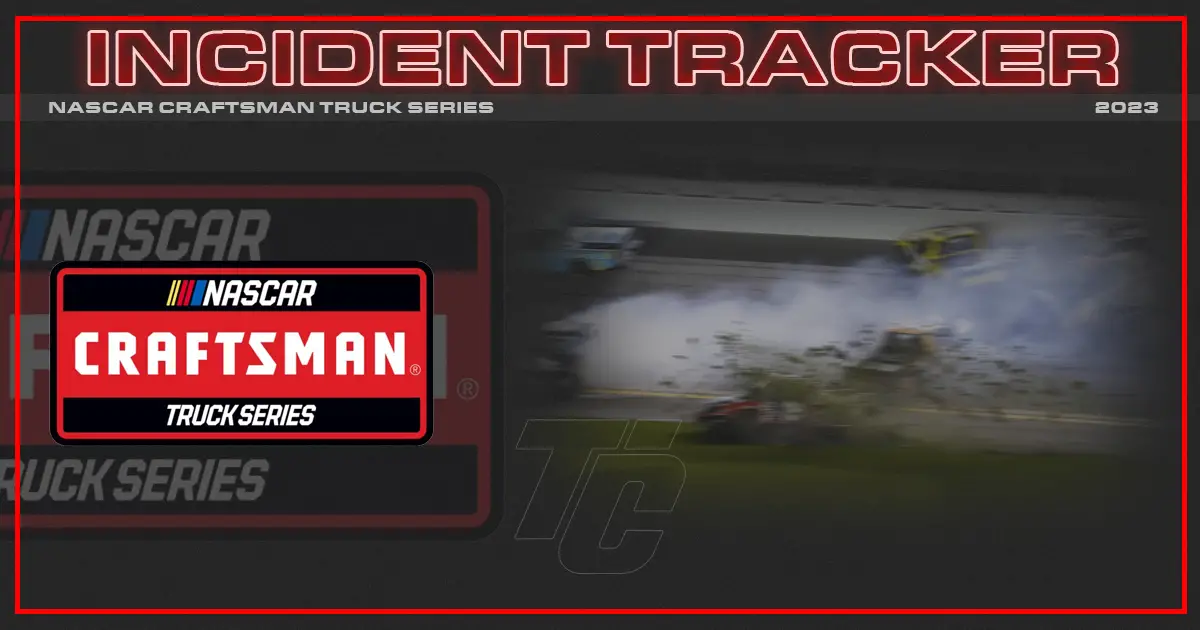 2023 NASCAR Craftsman Truck Series incidents incident tracker toby tracker which drivers crash most