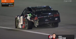 Cole Custer tire cut Auto Club Speedway 2023 NASCAR Xfinity Series Stewart-Haas Racing video