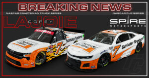 Corey LaJoie NASCAR Craftsman Truck Series 2023 Daytona Schluter Systems Corey LaJoie sponsor Spire Motorsports sponsor 2023