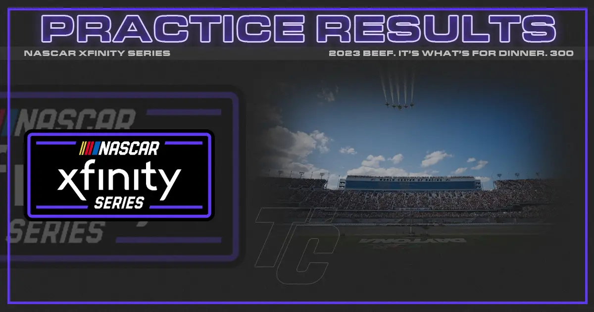 NASCAR Xfinity Series practice results Daytona 2023 NASCAR Xfinity Daytona practice results