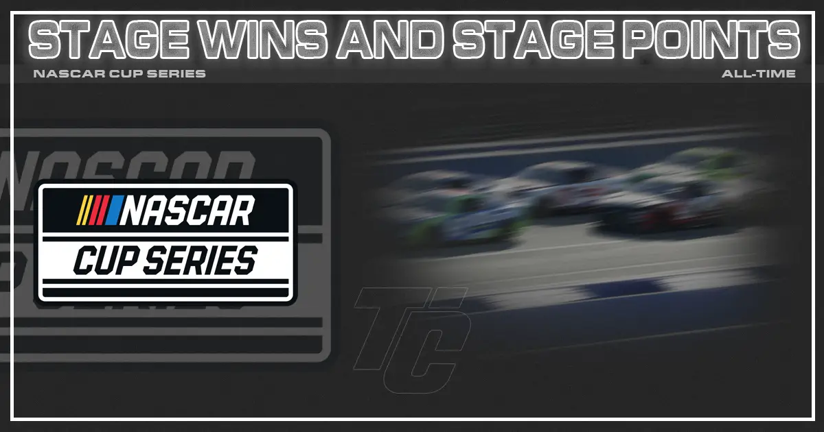 NASCAR All-Time Stage Wins Stage Points NASCAR Cup Series