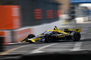 Colton Herta on track at St. Petersburg in 2023.