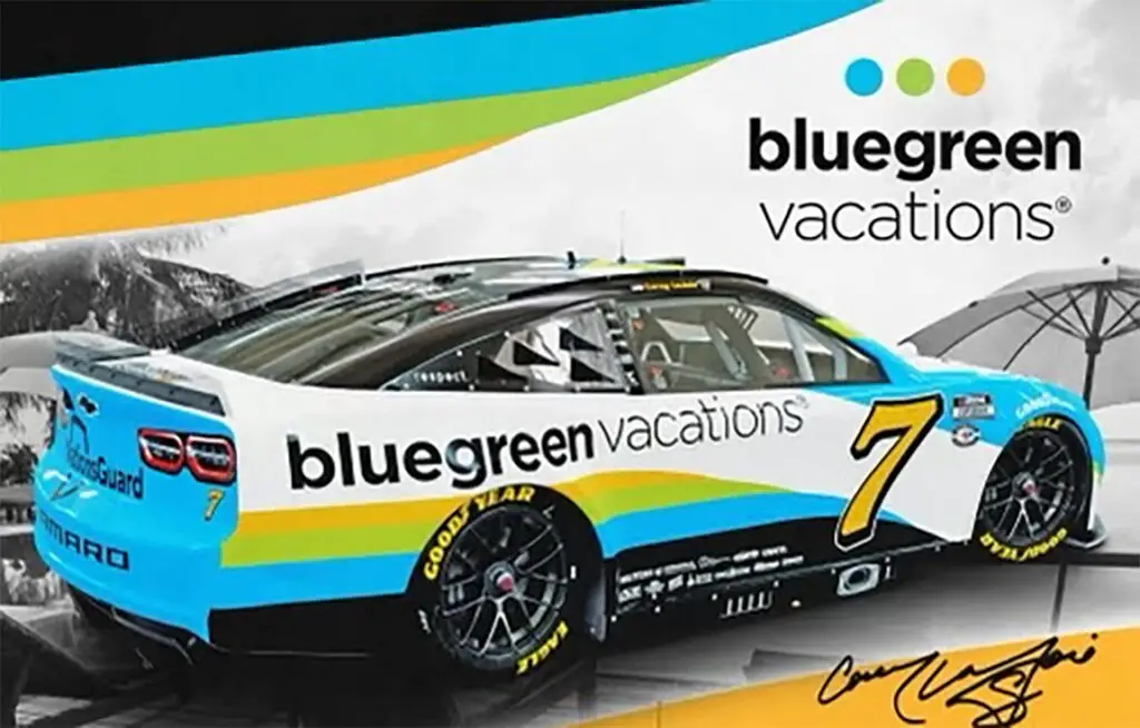 Corey LaJoie Bluegreen Vacations sponsorship 2023 NASCAR Cup Series Richmond Raceway Spire Motorsports sponsors