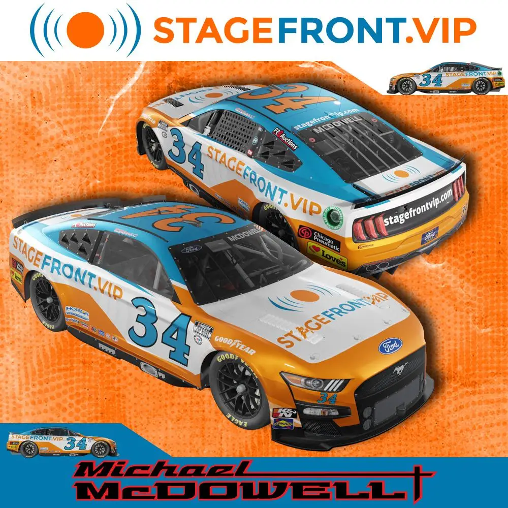 Michael McDowell Stage Front VIP Front Row Motorsports sponsor 2023