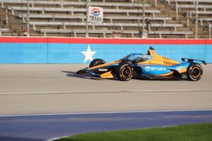 Felix Rosenqvist practices ahead of the 2023 PPG 375 at Texas Motor Speedway.