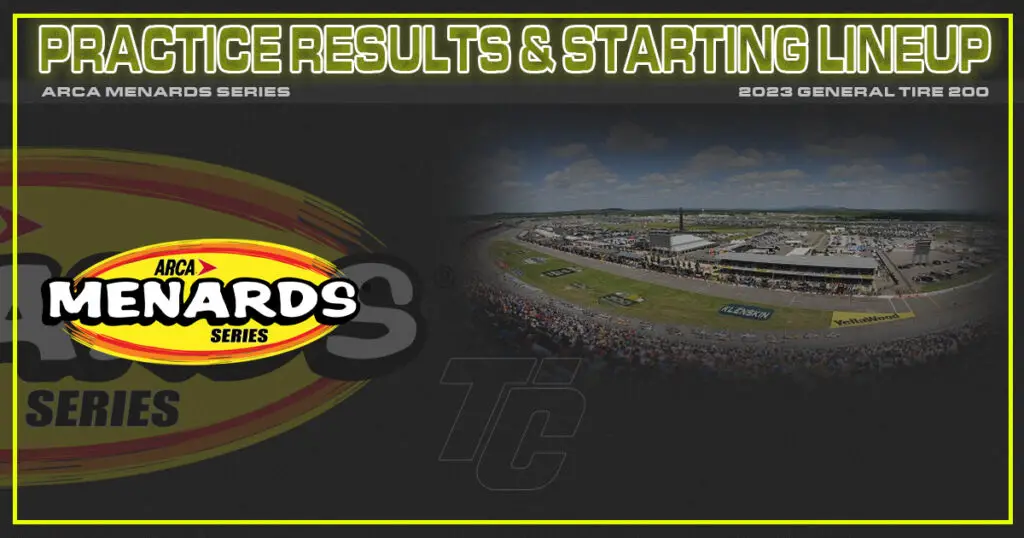 ARCA General Tire 200 at Talladega Practice and Starting Lineup