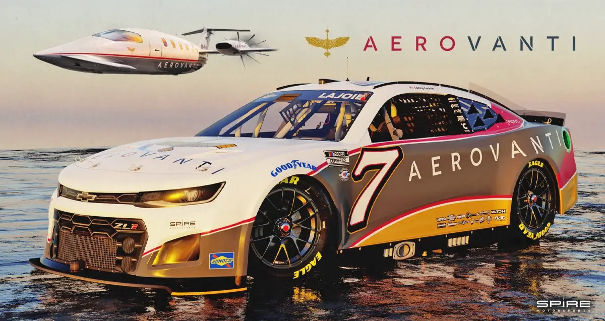 AeroVanti Corey LaJoie sponsorship 2023 Spire Motorsports Coca-Cola 600 charlotte motor speedway