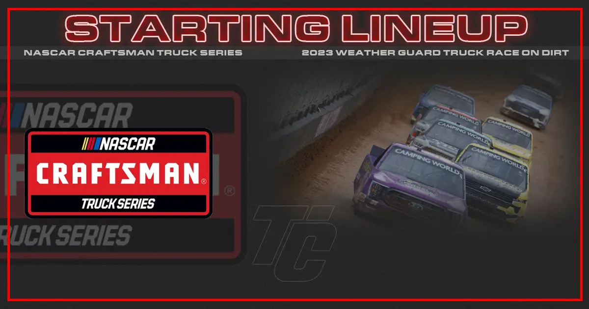 NASCAR Truck Dirt Bristol starting lineup Weather Guard Truck Race on Dirt starting lineup
