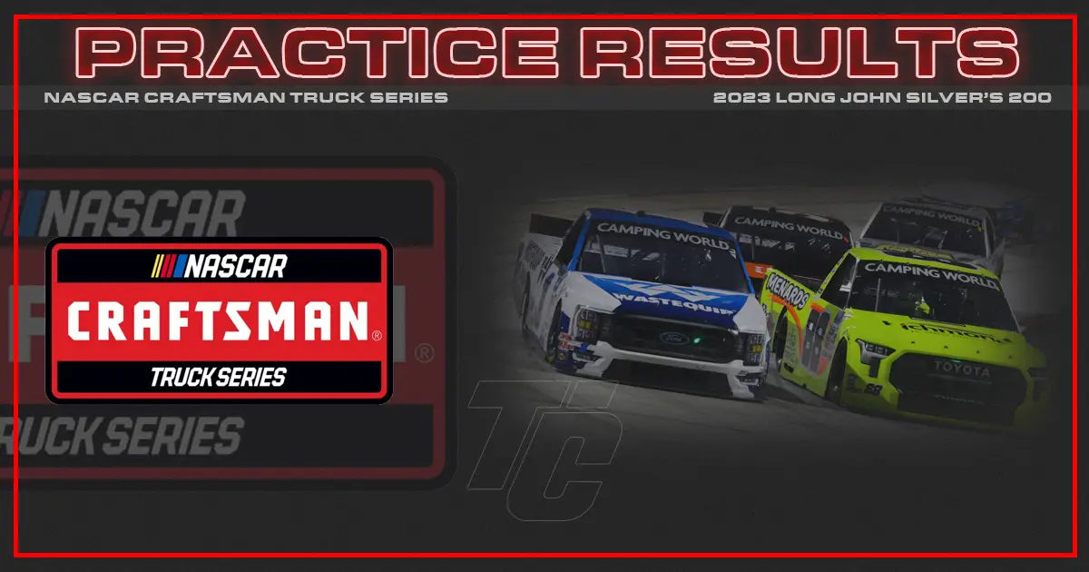 Long John Silver's 200 practice results NASCAR Craftsman Truck Series practice Martinsville Speedway 2023