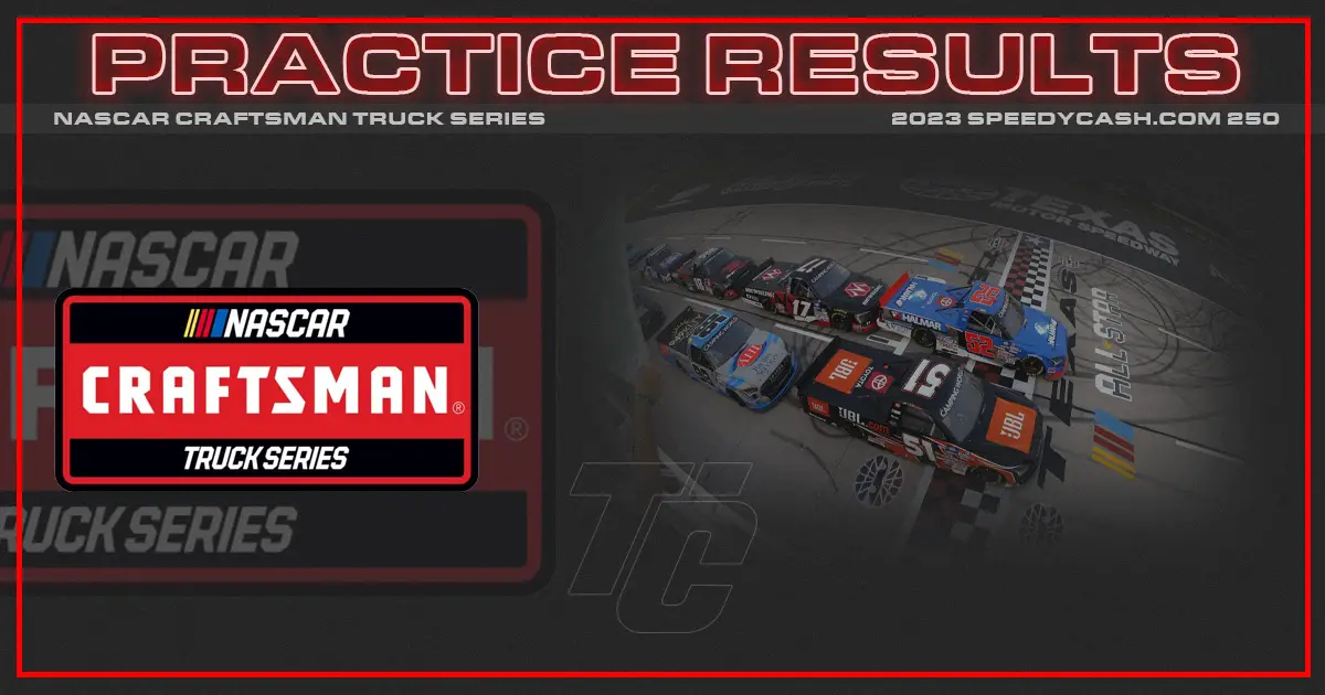 NASCAR Truck practice results Richmond Raceway SpeedyCash 250 practice results